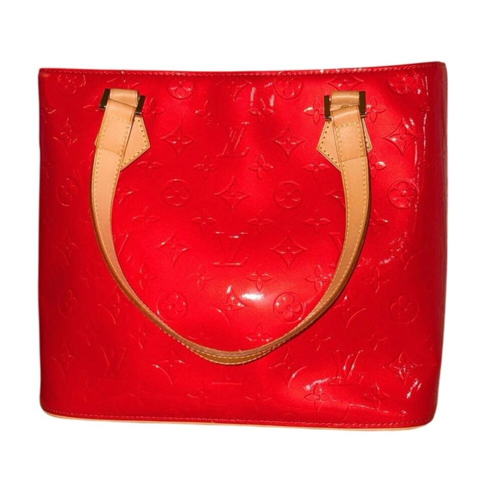 Louis Vuitton Houston Tote Monogram Vernis Pomme Damour Red Patent Leather Bag